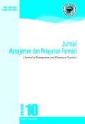 Jurnal Manajemen dan Pelayanan Farmasi Vol.10 No.2 2020 Terakreditasi Sinta 2