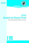 Jurnal Manajemen dan Pelayanan Farmasi Vol.11 No.1 2021 Terakreditasi Sinta 2