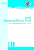 Jurnal Manajemen dan Pelayanan Farmasi Vol.11 No.3 2021 Terakreditasi Sinta 2