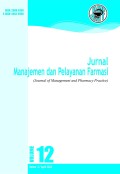 Jurnal Manajemen dan Pelayanan Farmasi Vol.12 No.2 2022 Terakreditasi Sinta 2