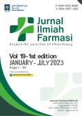 Jurnal Ilmiah Farmasi Vol.19 No. 1 Januari - Juli  2023 Terakreditasi Sinta 3