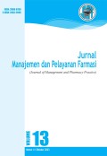 Jurnal Manajemen dan Pelayanan Farmasi Vol.13 No.4 2023 Terakreditasi Sinta 2